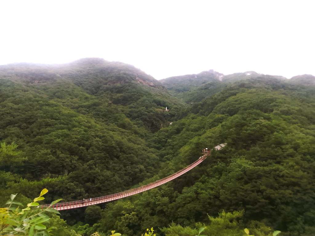 suspension bridge over Lake Majang on Korean DMZ tour