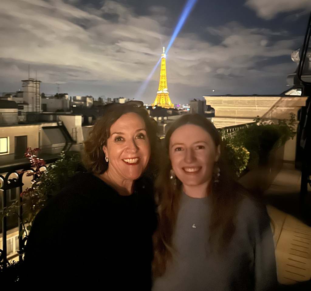 Evie and Maria at Le Rooftop during their weekend in Paris copyright Maria Boyle