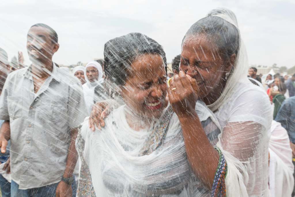 Timkat festival at Fasilides Bath in Gondar, Ethiopia