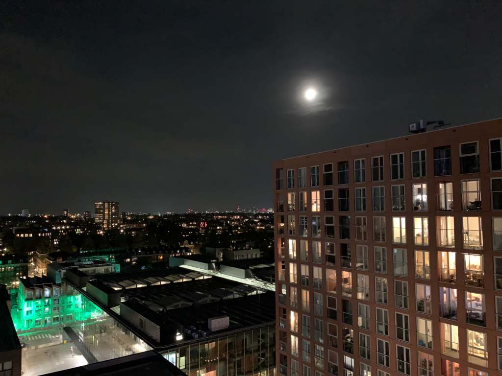 view over Amsterdam from the 14th floor.