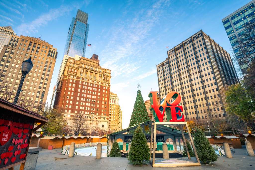 Philadelphia Christmas Village Love Park