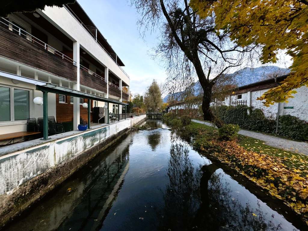 Hotel Goiserer Mühle in Bad Goisern with river and hills