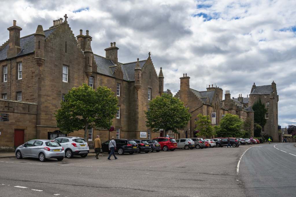 The Dornoch Castle was built in 1500 and is now an hotel, Dornoch, Sutherland, Scotland, Britain, August 2017