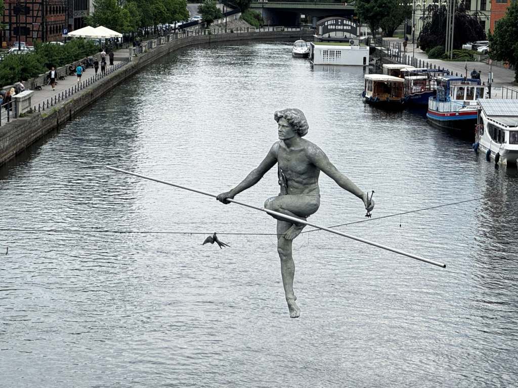 Man Crossing the River Sculpture