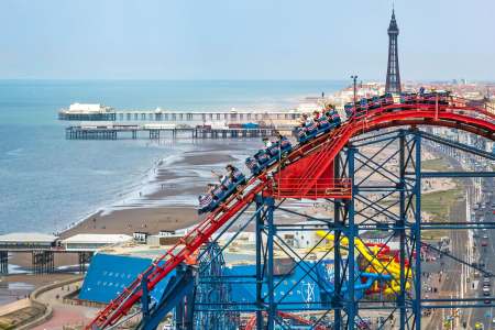 Blackpool Pleasure Beach and the Boulevard Hotel