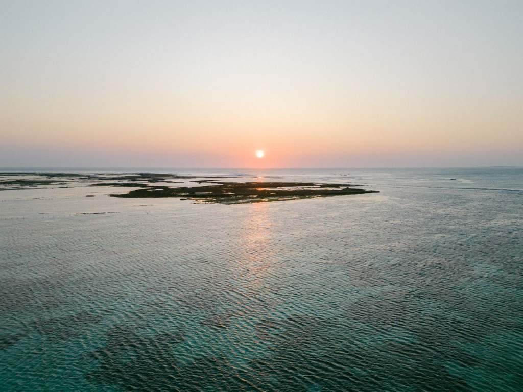 Island beach sunset