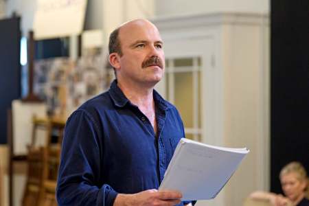 The Standard of Living Asks What Makes a Good Life Rory Kinnear in rehearsals for The Standard of Living (credit Manuel Harlan)