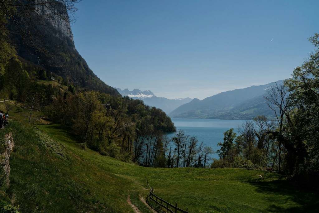 Lake and mountains in the Walensee region of Switzerland